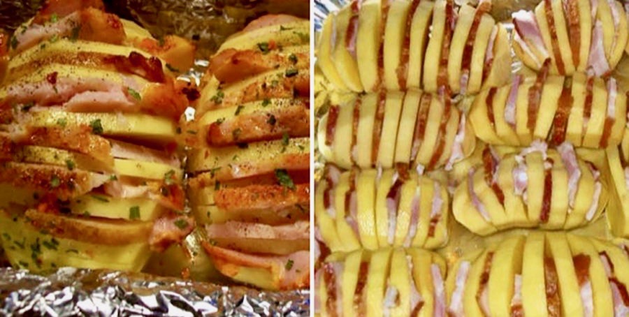 Cartofi Acordeon cu Bacon - Un Preparat Rapid și Delicios.