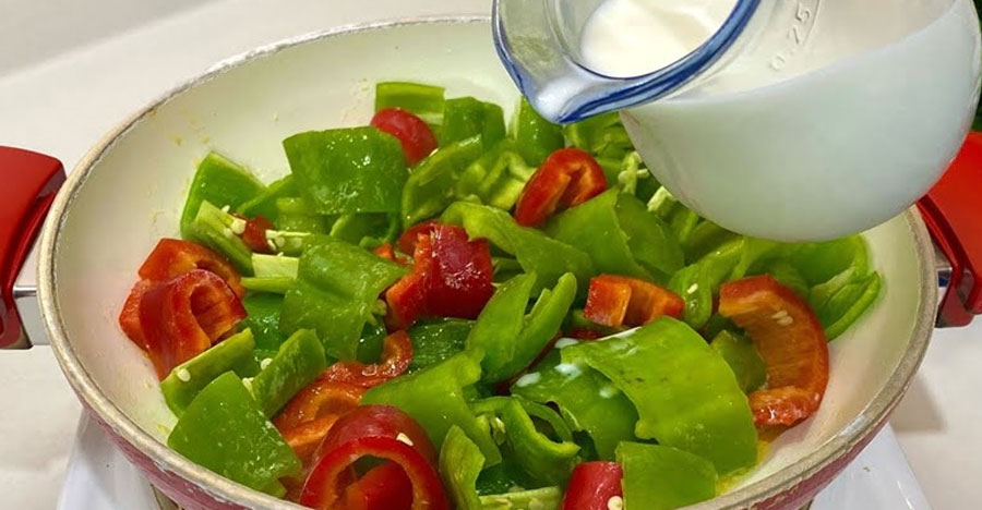 Mâncărică de ardei cu lapte - gata în mai puțin de jumătate de oră