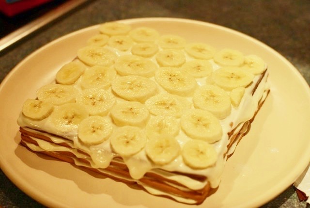 Tort de biscuți cu banane - Simplu și rapid. Nu necesită coacere