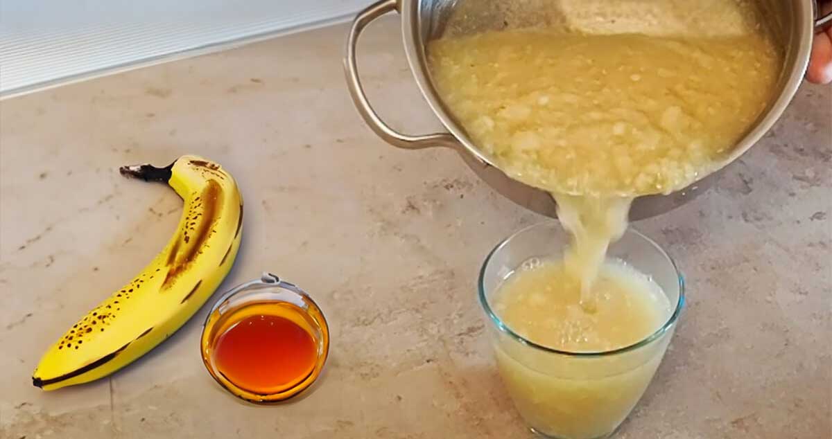 BANANĂ ȘI MIERE împotriva tusei: Sirop delicios care curăță plămânii și calmează durerea în gât!