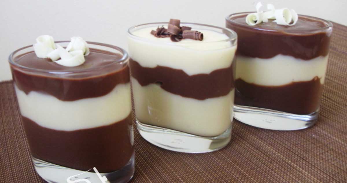 Budincă de ciocolată și vanilie – totul servit într-un pahar. Vei iubi instant acest desert!