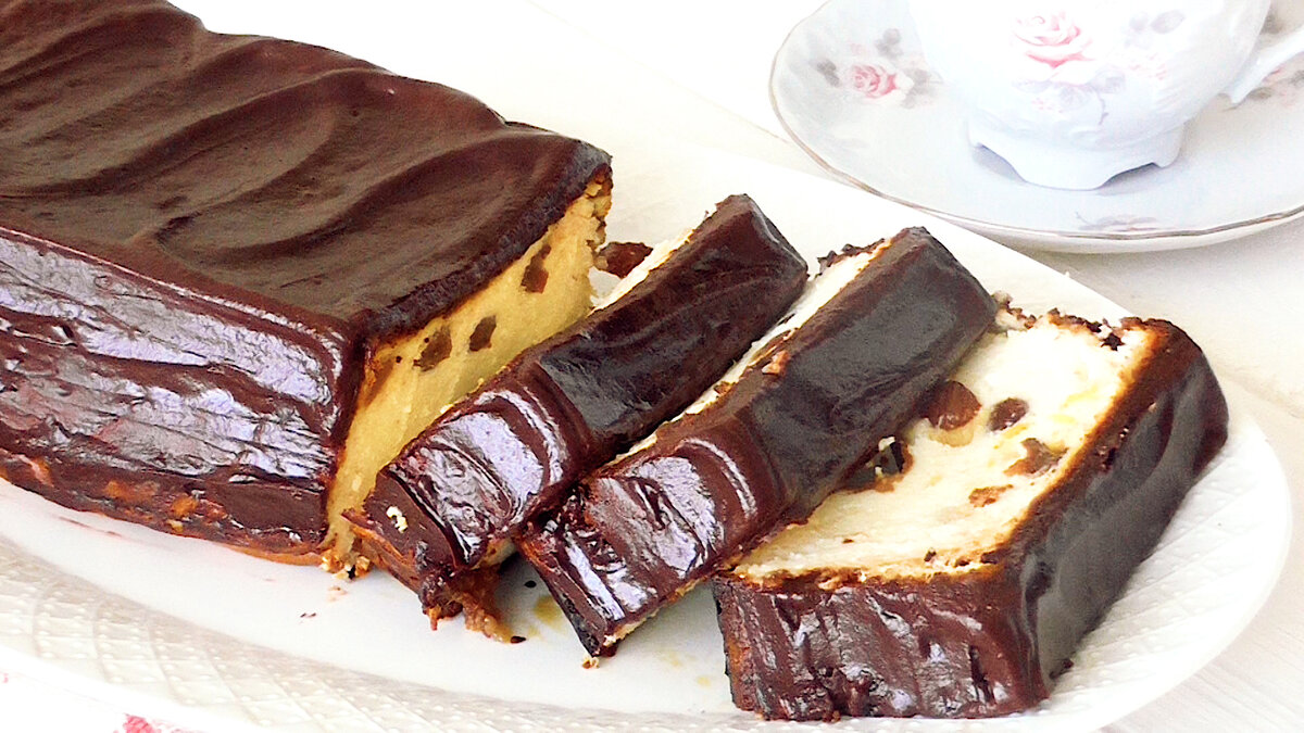 Chec cu brânză și glazură de ciocolată: Foarte gustos și fin