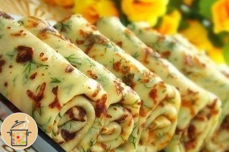 Clătite cu cașcaval și verdeață - o idee minunată pentru un mic dejul delicios