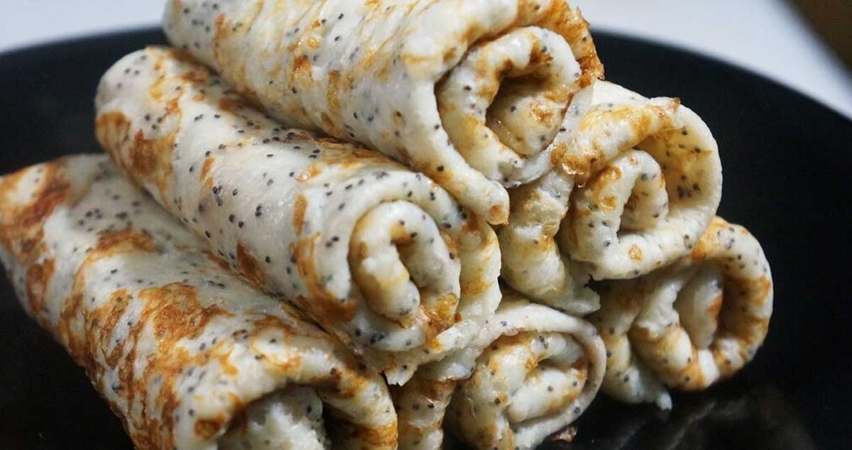 Clătite cu mac și aluat de brânză de vaci – ies foarte moi