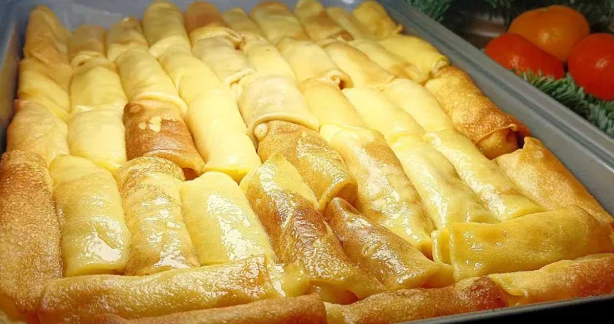 Clătite cu brânză de vaci și unt la cuptor - moi și delicioase!