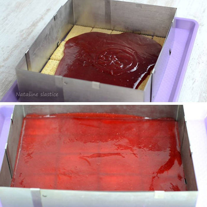 Prajitura cu mascarpone și zmeura preparare budinca