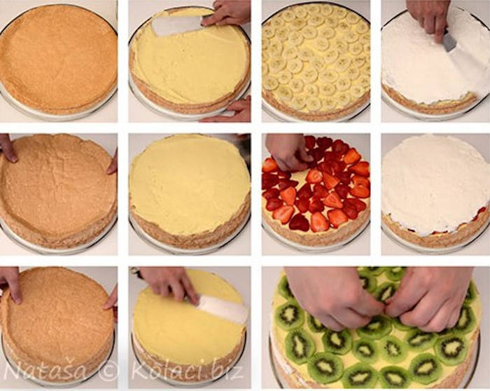 Tort de bezea cu fructe și frișcă reteta usoara