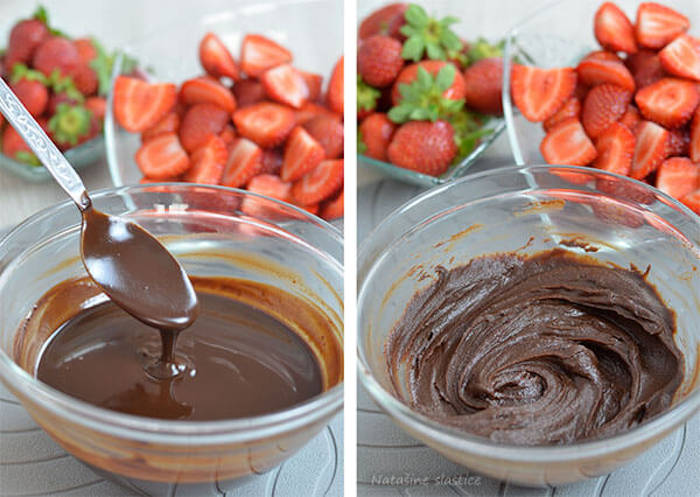 Prajitura cu capsuni ganache