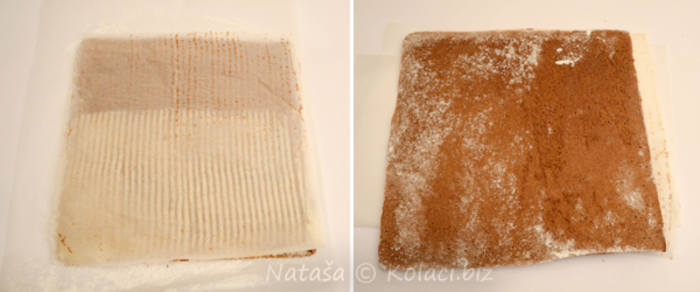 Ruladă cu ganache de ciocolată albă aluat