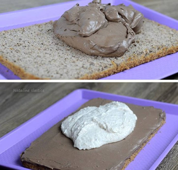 Prăjitură cu cremă de ciocolată și nuci preparare