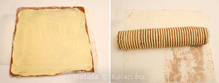 Ruladă cu ganache de ciocolată albă mod preparare