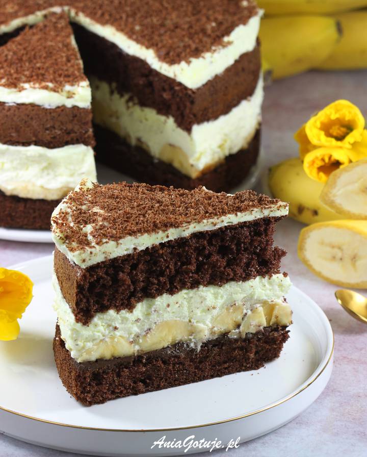 felie de tort cu cacao si banane