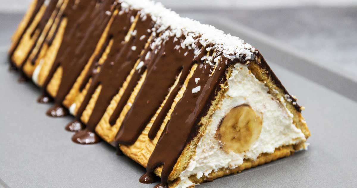 Desert de biscuiți cu cremă de brânză și banane – trebuie să îl încercați!