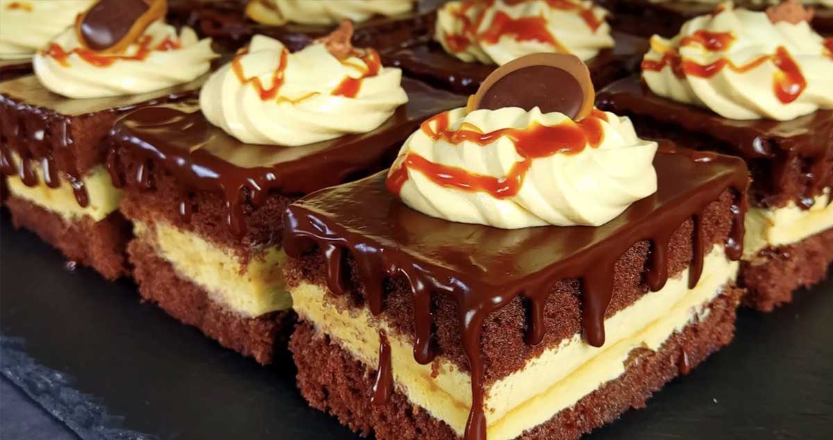 „Felii de Caramel” delicioase cu ciocolată și cremă fină: Trebuie să gusti acest tort!