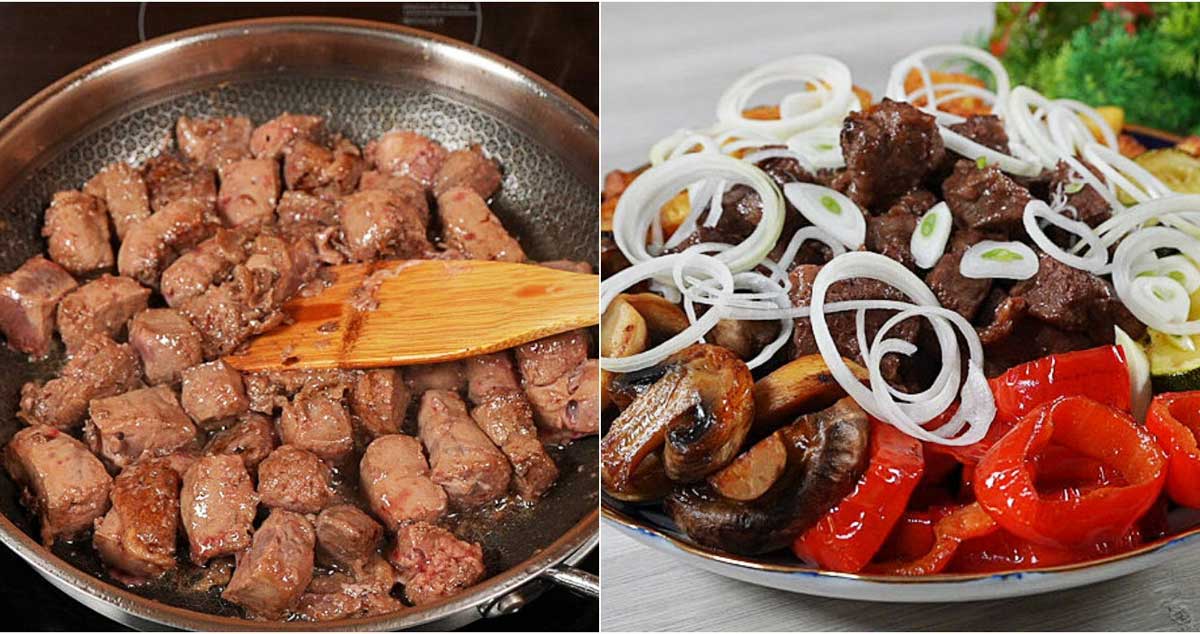 Ficat de vită cu legume