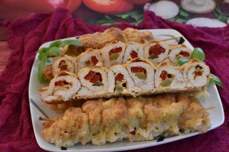 Piept de pui umplut cu mozzarella