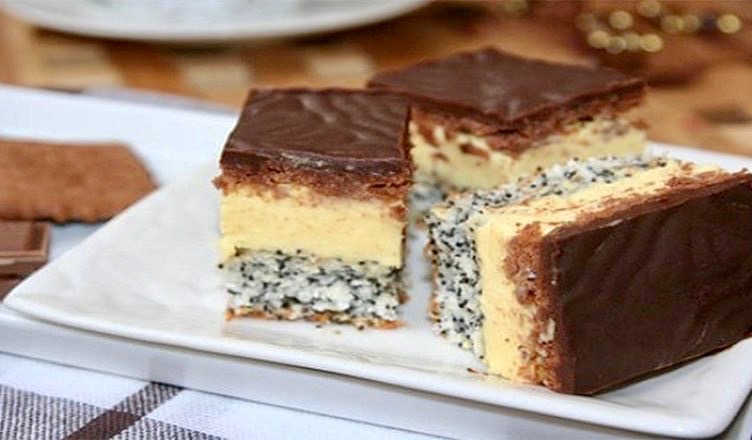 Prăjitură cu mac și cremă de vanilie - O prăjitură extraordinară