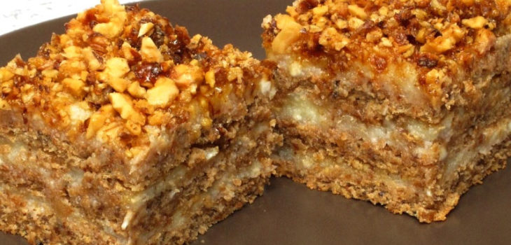 Prăjitură moale și pufoasă cu nuci - este senzațională