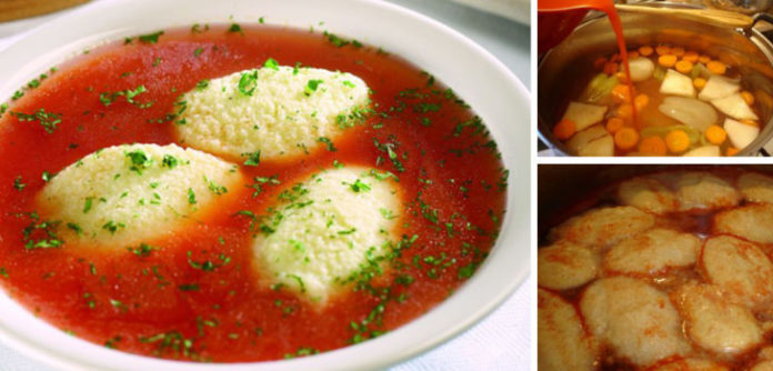 Supă vegetariană de roșii cu găluște - Este perfectă pentru cei ce nu mânâncă carne
