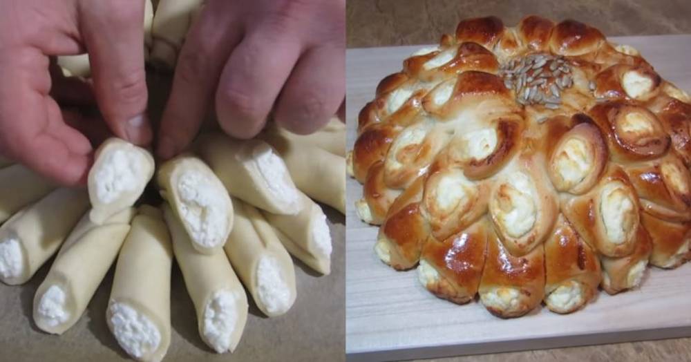 Plăcintă floare cu brânză - un desert potrivit pentru o masă festivă