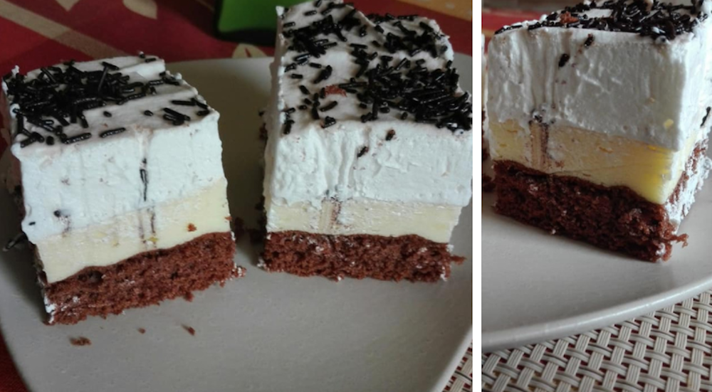 Prăjitură cu cremă de vanilie și frișcă - un desert cremos