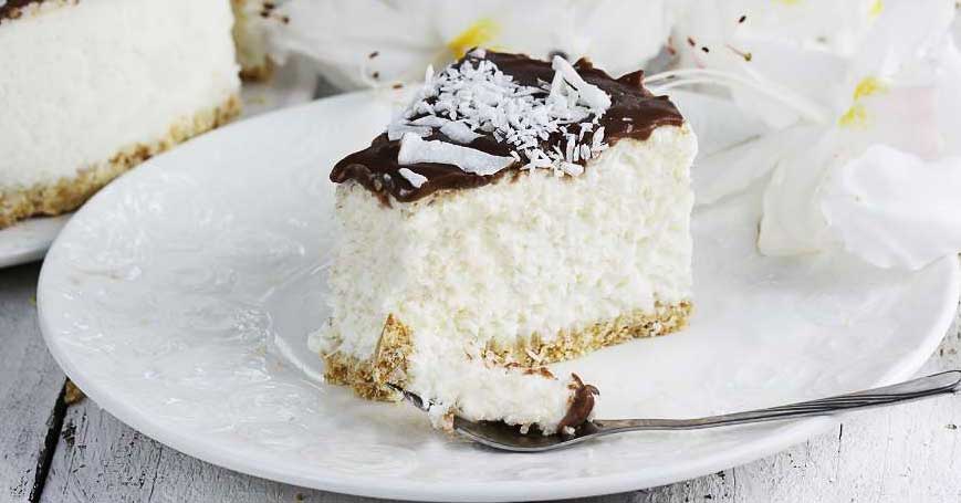 Prăjitură cu brânză și fulgi de cocos - un desert delicat care îți lasă gura apă