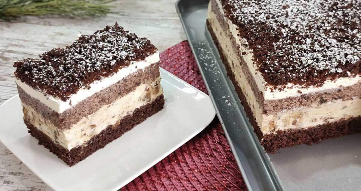 Prăjitură cu cremă delicioasă și ciocolată – un desert care nu trebuie să lipsească în weekend!