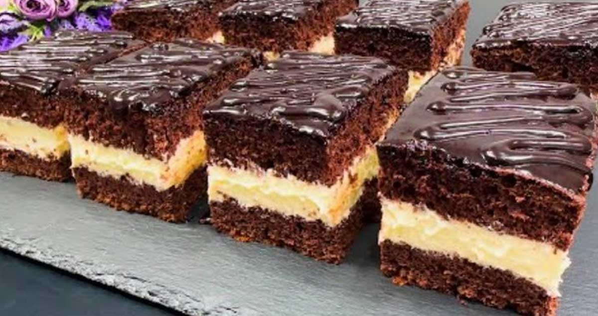 Prăjitură „Cuburi de ciocolată” cu cremă de vanilie - un desert de neratat!