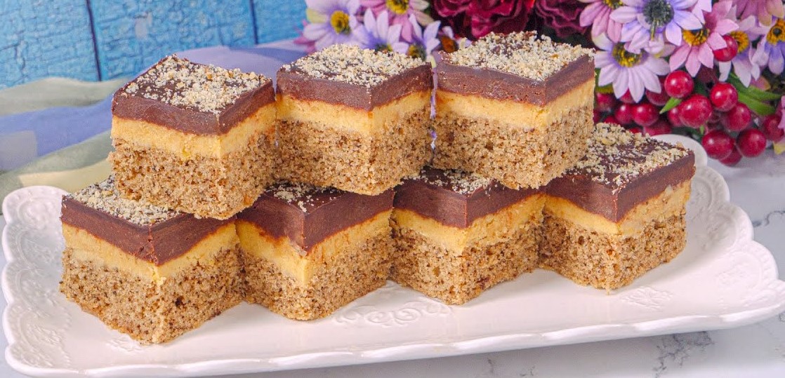 Prăjitură de post cu nucă – cu două creme delicioase. Perfectă pentru orice ocazie