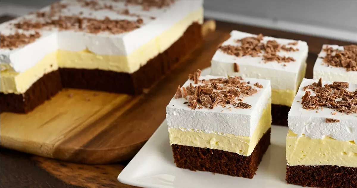 Prăjitură „Furtună în deșert” cu cremă de vanilie și bezea -  un desert minunat!