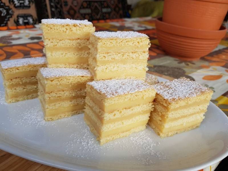 Prăjitură cu budincă de vanilie - este foarte gustoasă