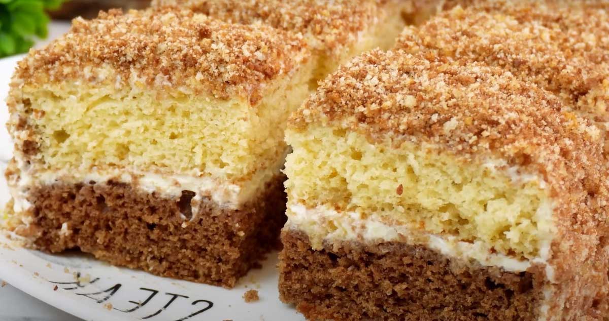 Prăjitura „Zi și Noapte” – blaturi pufoase și cremă fină