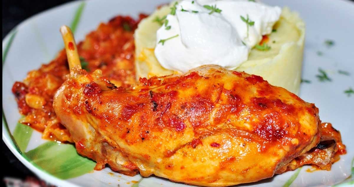 Iepure pe pat de legume...copt cu muștar