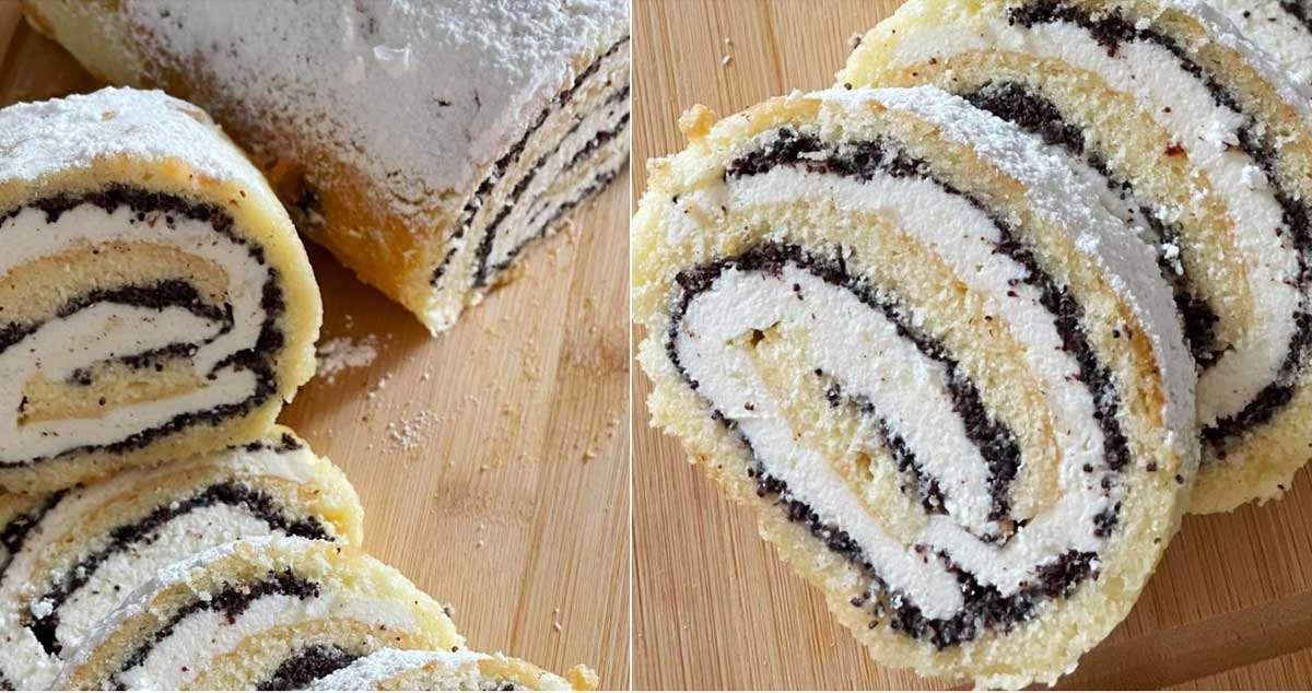 Ruladă delicioasă cu cremă de brânză și mac: preferata familiei mele!