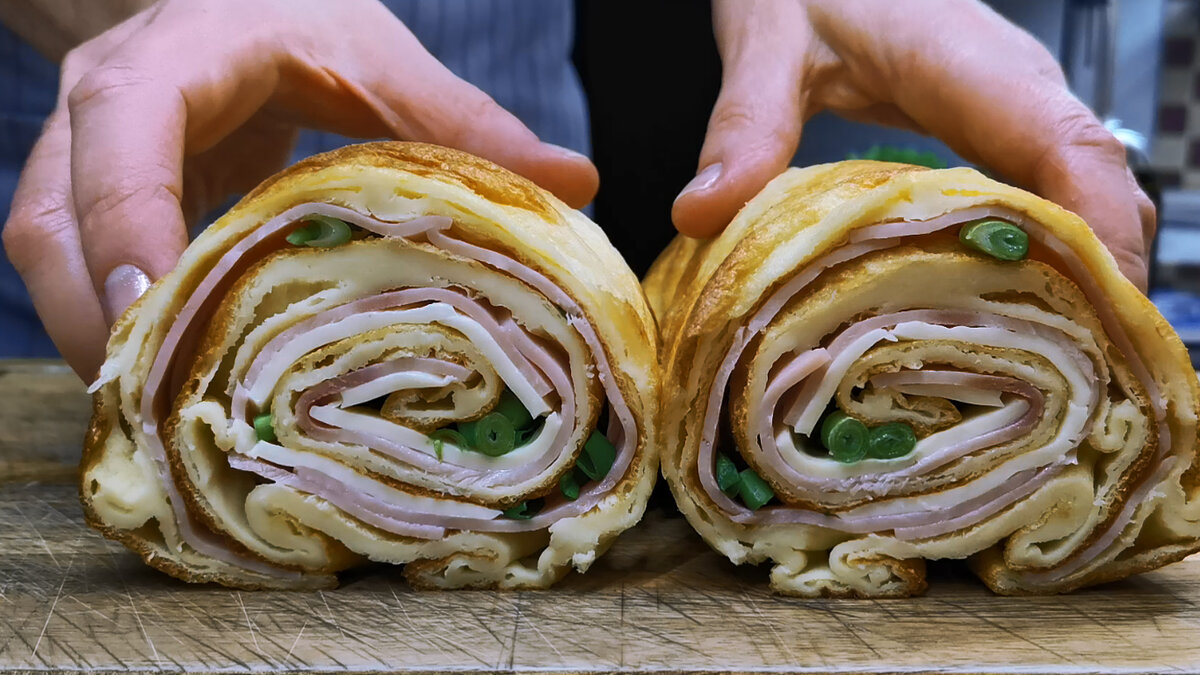 Ruladă cu șuncă și cașcaval: cu lipie făcută acasă