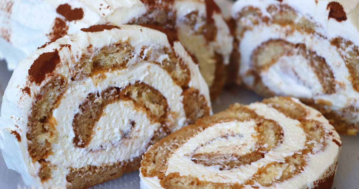 Ruladă Tiramisu Fără Coacere și Fără Ouă