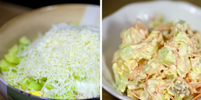 Salată de cartofi cu morcovi și pui - Gustoasă și dietetică