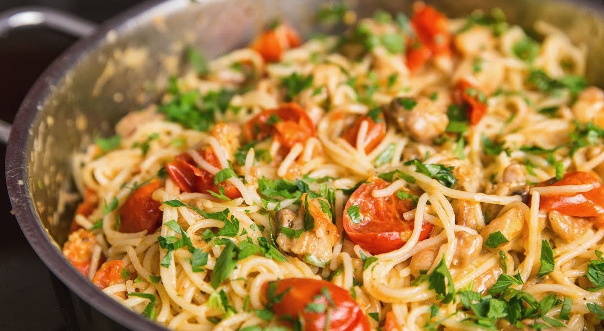 Spaghetti cu roșii cherry - Un preparat delicios și rapid. Iată cum se prepară