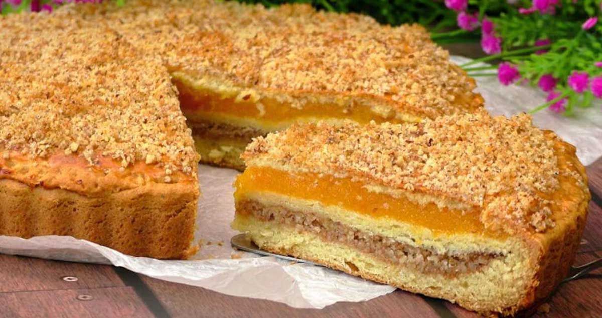 Tartă fragedă cu umplutură de caise și nuci – gust irezistibil! Perfectă pentru orice ocazie