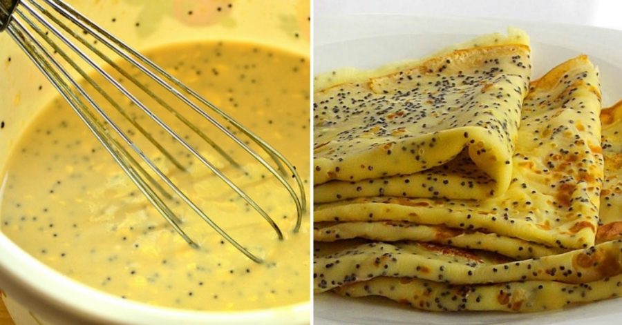 Clătite cu mac și coajă de lămâie - Rețetă genială de clătite