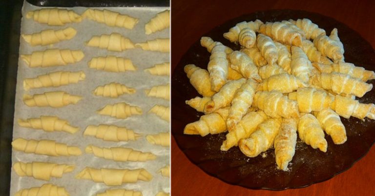 Cornulețe cu unt ușor de făcut. Trebuie doar 3 ingrediente!