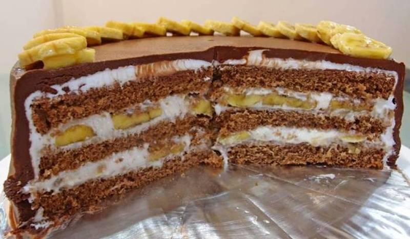 Tort cu ciocolată și banane. Îl prepar oricând am ocazie