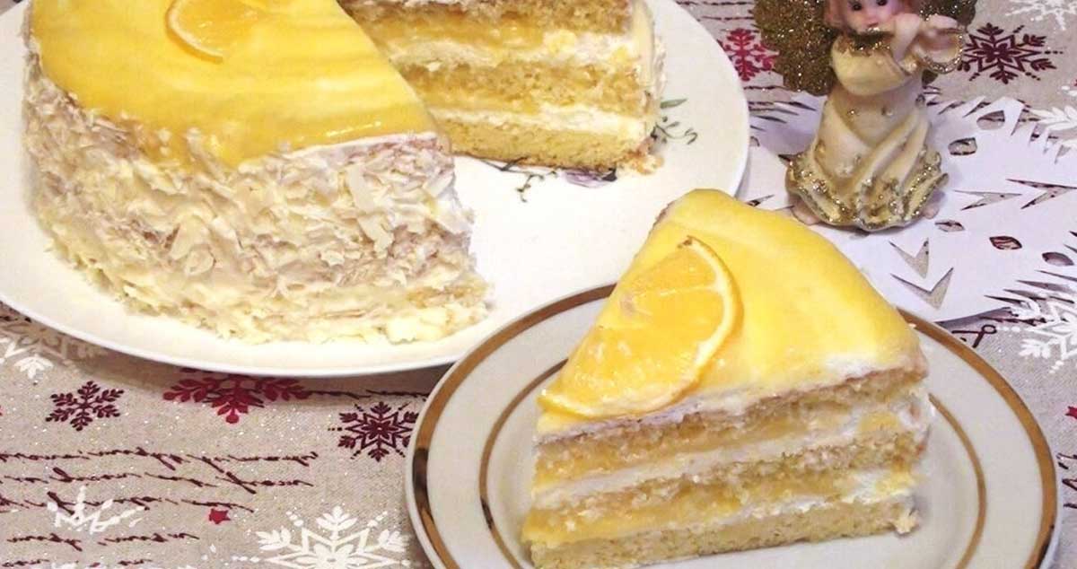 Tort „Lemon” cu blaturi pufoase