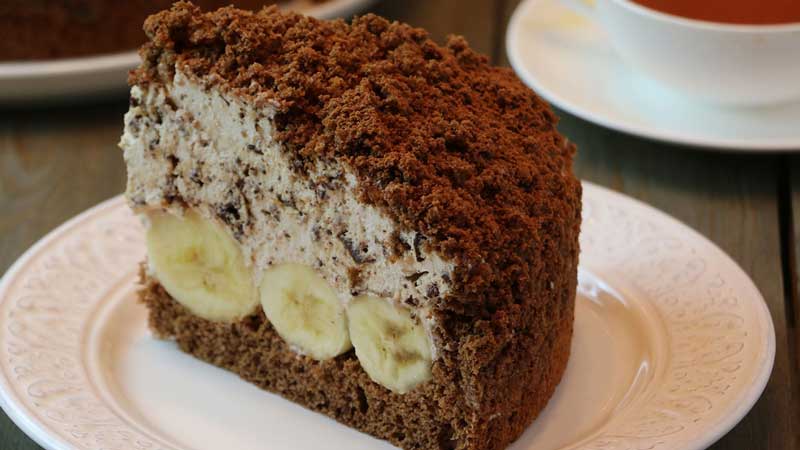 Tort cremos cu banane – Mușuroi de Cârtiță – cu ciocolată