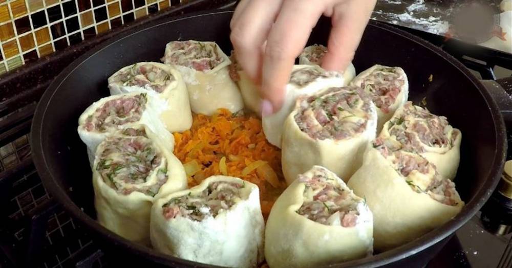 Trandafiri din aluat cu carne tocată - o rețetă originală pentru o mâncare delicioasă