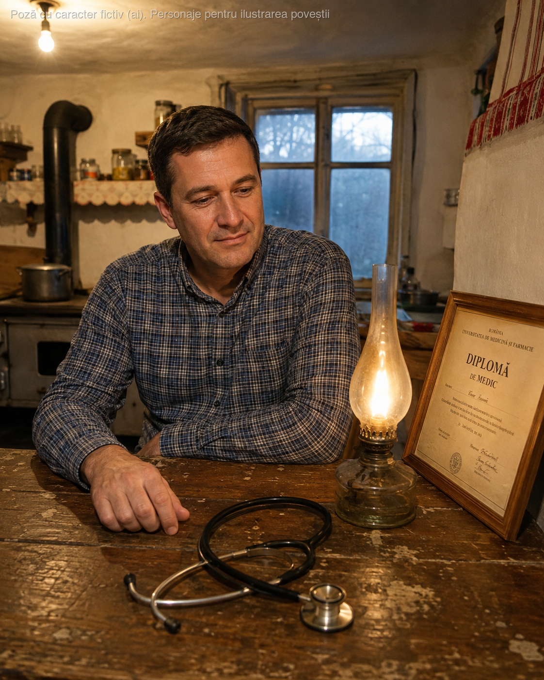 3 ani am învățat la lumina lămpii cu petrol, în timp ce colegii mă filmau cu telefonul și râdeau de „doctorul cu ghiozdanul peticit"… azi, exact ei îmi bat în geam la 2 noaptea când le arde copilul de febră.