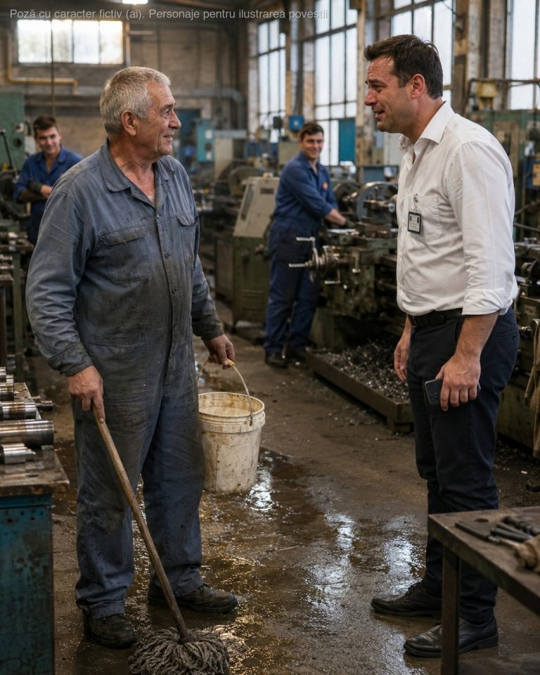 35 de ani am fost maistru la fabrica asta, am învățat sute de băieți meseria de strungar — acum, la 63 de ani, le curăț toaletele și-mi spun „nea, dă și mătura încoace"…