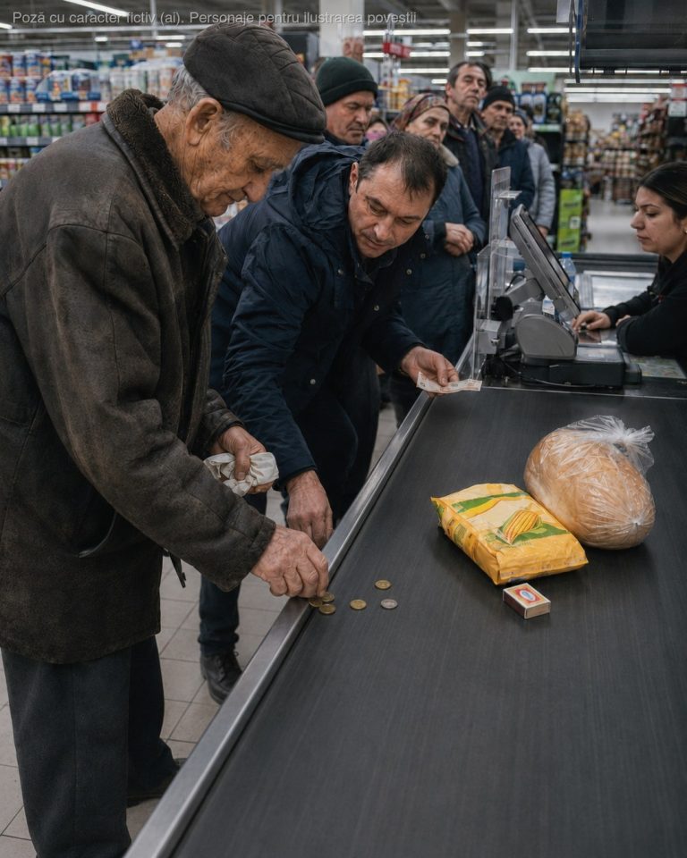 Eram grăbit la coadă, în spatele unui bătrân care număra mărunțiș cu mâinile tremurânde, și oftam ca toți ceilalți — până când a spus casierei trei cuvinte care m-au ars de rușine…