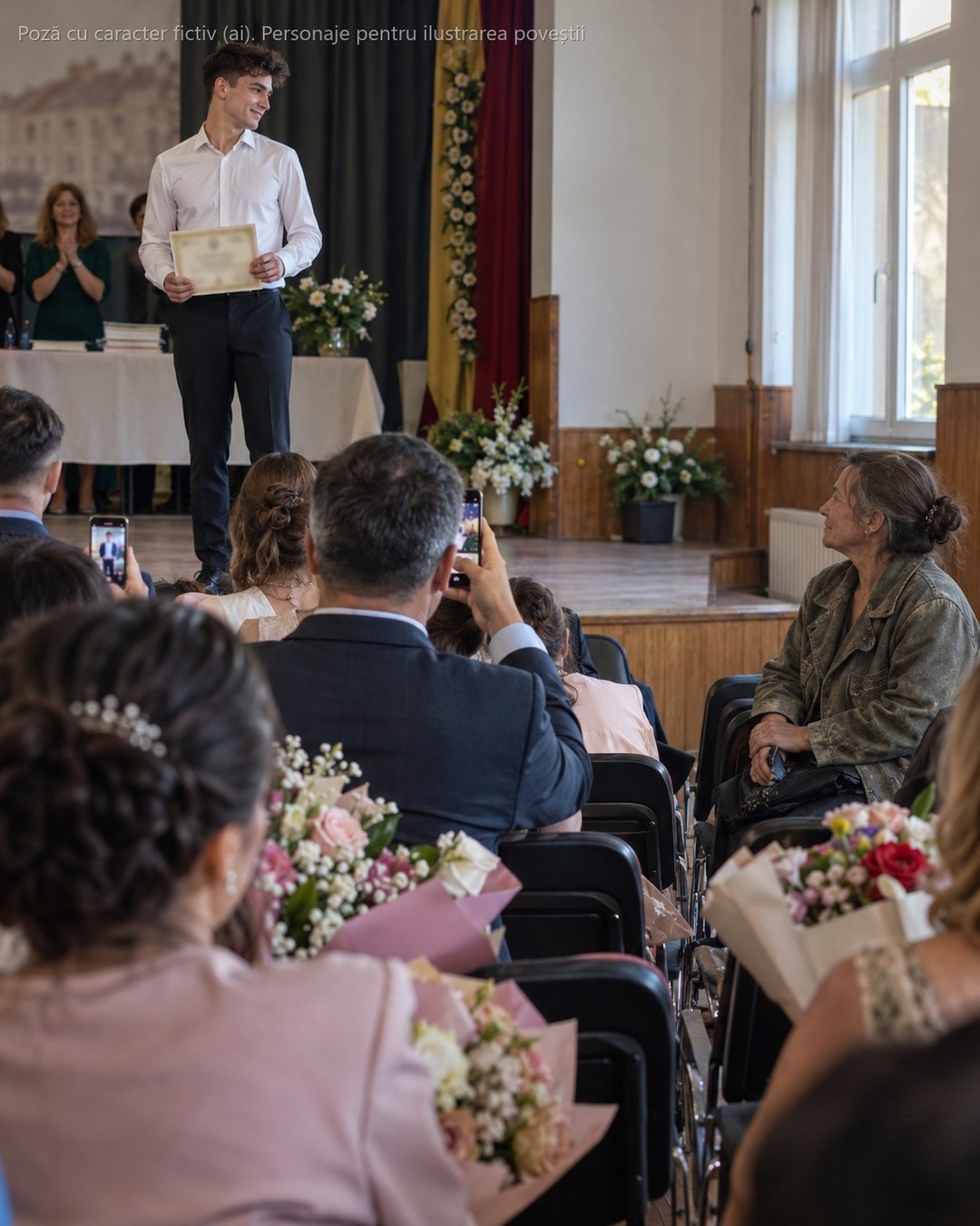 12 ani m-au strigat „băiatul gunoieresei" și nimeni nu voia să stea în bancă lângă mine. La festivitatea de absolvire, cu diploma de șef de promoție în mână, am spus o singură propoziție la microfon — și în sală s-a lăsat o tăcere din care a început să plângă până și doamna dirigintă…