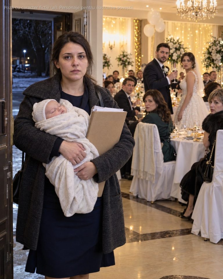 La 6 săptămâni după ce soțul m-a lăsat cu fetița de 3 zile în brațe afară, în viscol, și mi-a închis ușa în nas, am intrat la nunta lui cu copilul adormit la piept. Când m-a văzut, i-a pierit zâmbetul — nu știa că firma pe care credea că mi-a luat-o era încă pe jumătate a mea…